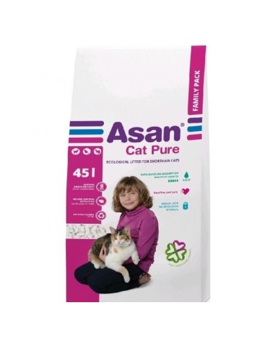 Podstielka ASAN Pure pre mačky a fretky - 45l (9kg) | MADPET